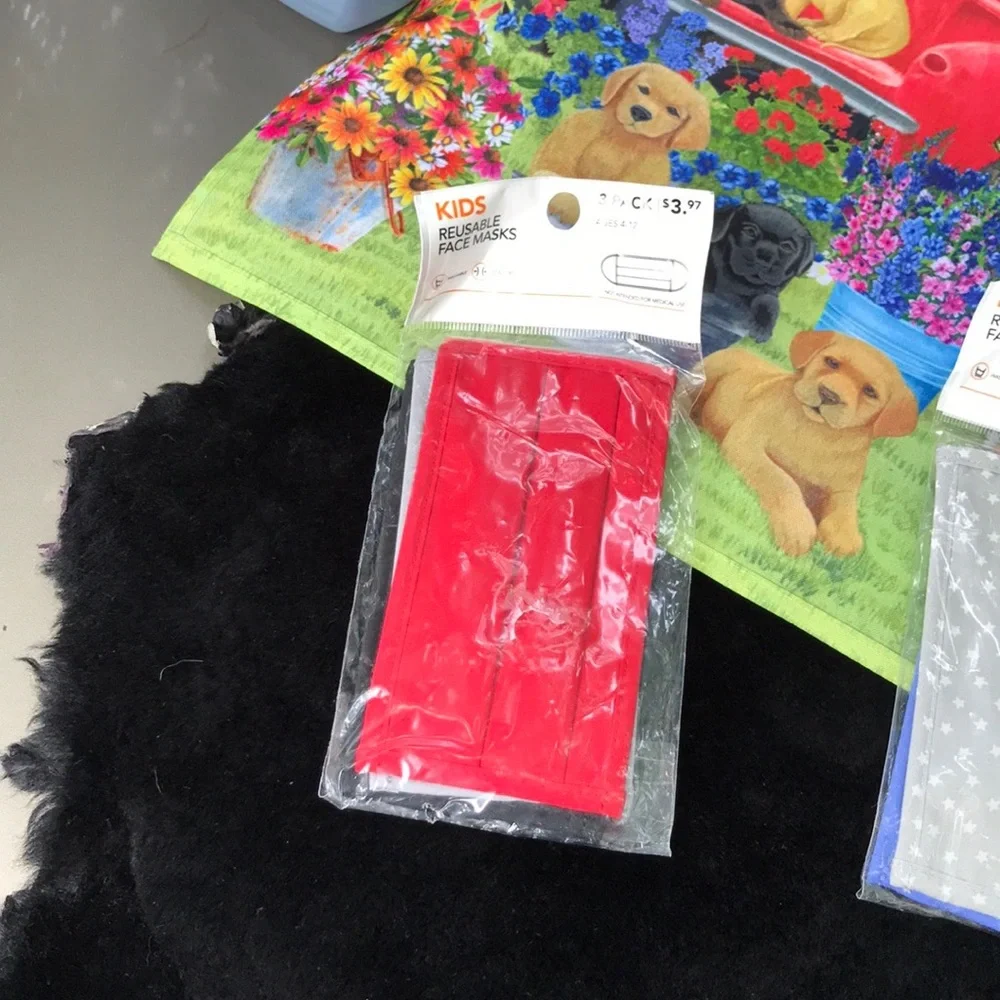 NWT 13 Reusable Children’s Face Masks 3 Packs of 3 & 1Pk of 4 Doodle Masks Space